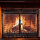 Plow & Hearth Metal Fireplace Screen Scrollwork Black Double Door 39"X31" New. Fixed Price $149.98.