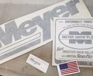 3 Meyer Snow Plow Decals Large Rear Blade Old Style +1FRONT 1FRAME Tm 60. Fixed Price $17.95.