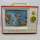 Vintage Fisher Price Giant Screen Music Box Tv Two Tune Stories Toy 2009 Mattel. Fixed Price $14.99.